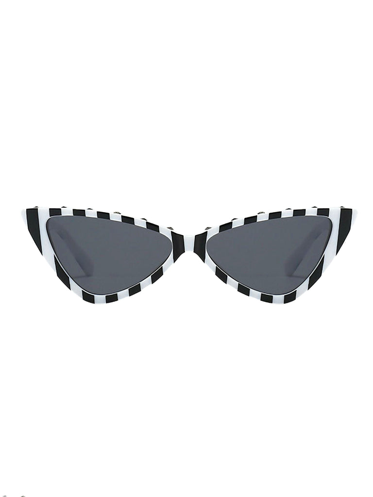 Lunettes de soleil œil de chat classiques à rayures vintage
