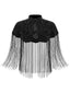 Cape Courte Gatsby à Col Montant Perles et Franges Années 1920