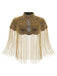 Cape Courte Gatsby à Col Montant, Perles et Franges Années 1920 - 3