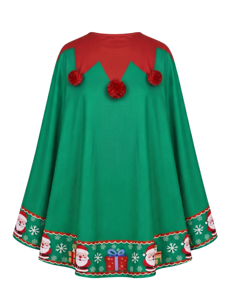 Cape de costume de lutin de Noël à pompons et clochettes années 1940 - 2