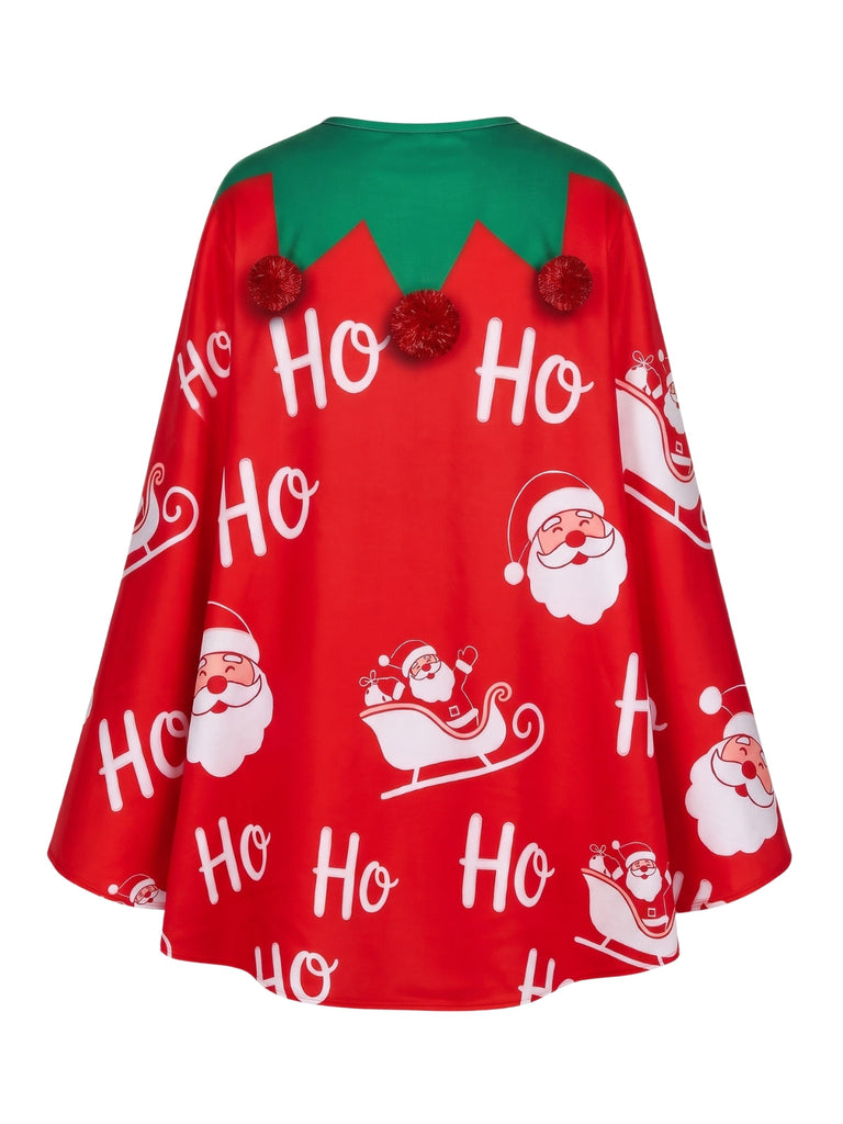 Cape de costume de lutin de Noël à pompons et clochettes années 1940 - 4