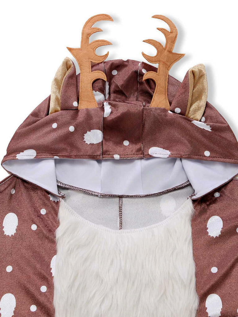 Cape de Noël à capuche à motif renne tacheté Années 1950 - 5