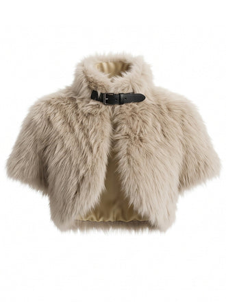 Capelet en fausse fourrure à boucle sur l’épaule années 1950 - 1