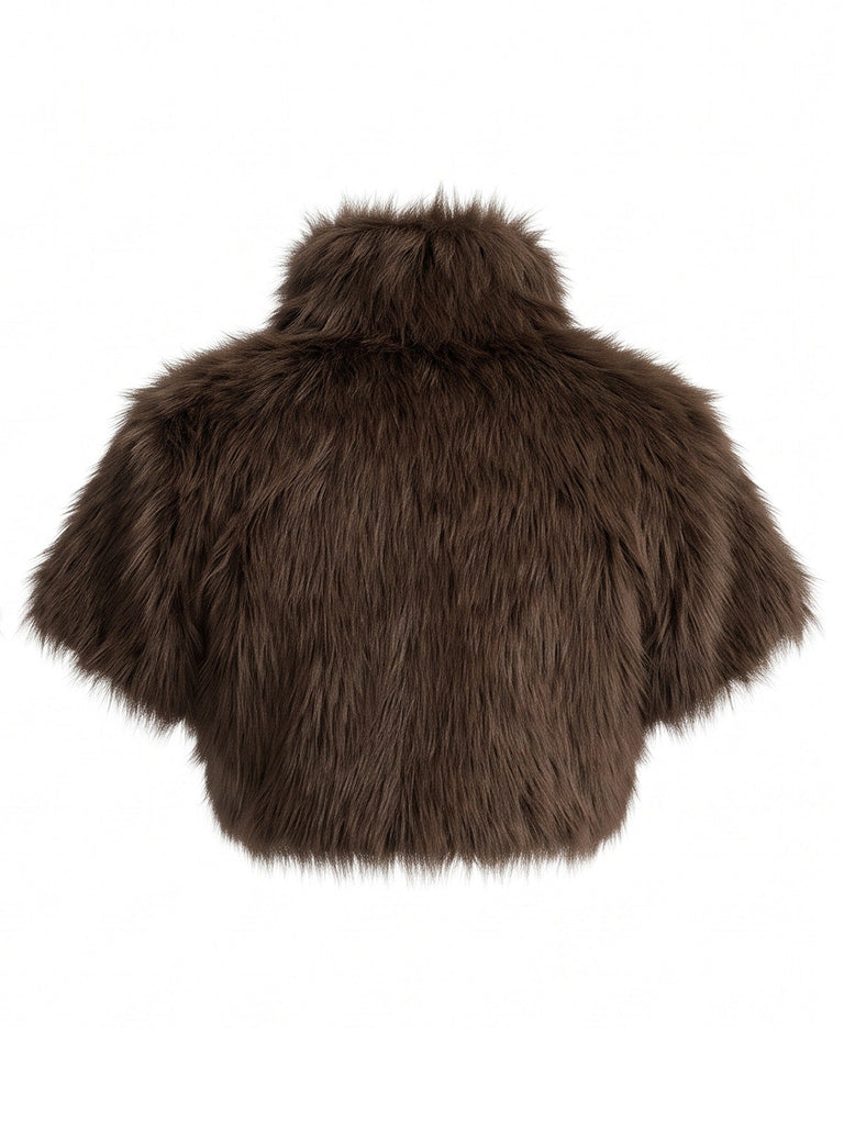 Capelet en fausse fourrure à boucle sur l’épaule années 1950 - 4