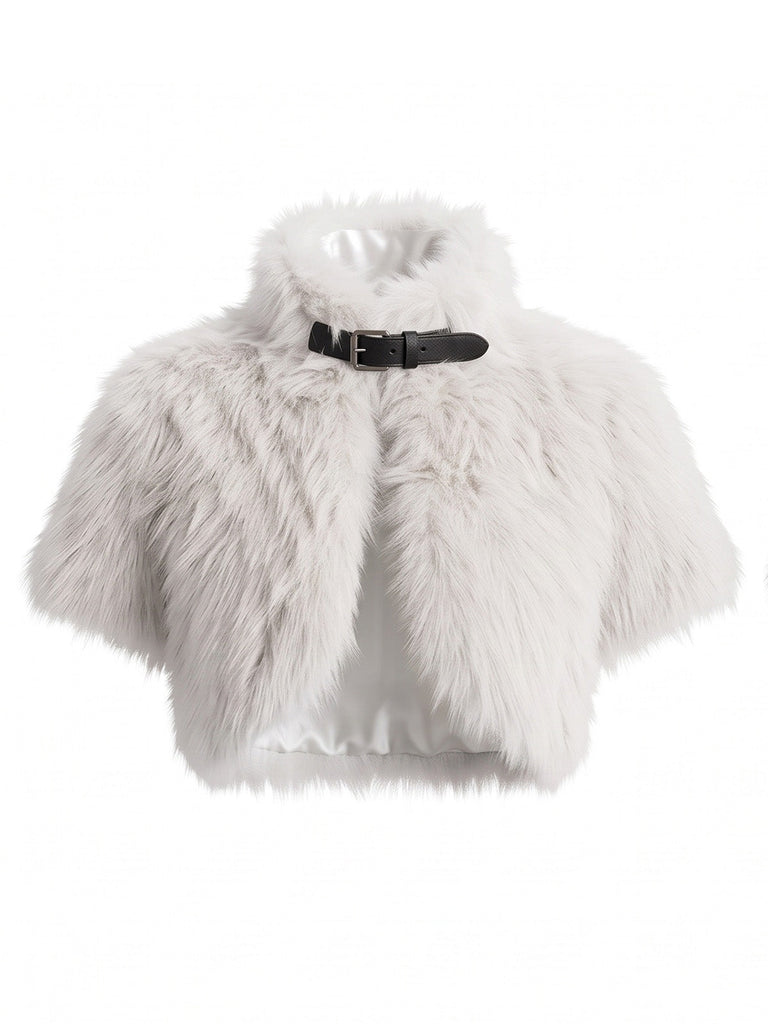Capelet en fausse fourrure à boucle sur l’épaule années 1950 - 5