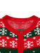 Cardigan court de Noël rouge et vert en maille à flocons années 1950 - 4