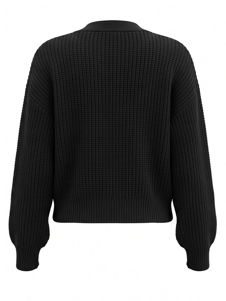 Cardigan de Noël en maille à appliqués Père Noël et sapin années 1970 - 2