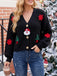 Cardigan de Noël en maille à appliqués Père Noël et sapin années 1970 - 3