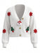 Cardigan de Noël en maille à appliqués Père Noël et sapin années 1970 - 7