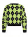Cardigan en maille à losanges, col V et boutons Années 1980 - 10