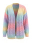 Cardigan Torsadé Dégradé Arc-en-Ciel Pastel Années 1980