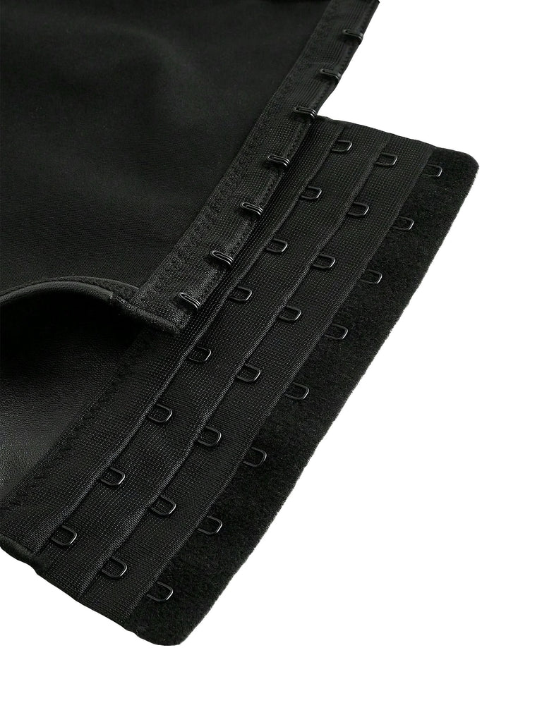 Corset gothique en cuir noir style chauve-souris années 1970