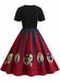 [Prévente] Robe patchwork imprimé toile d'araignée rouge pour Halloween des années 1950