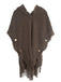 Châle Bohème en Maille à Capuche, Boutons et Franges Années 1950 - 5