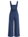 Combinaison bleu foncé en velours côtelé à jambes droites Années 1940 - 2