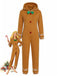 Combinaison de Noël marron à capuche bonhomme en pain d’épices années 1960 - 1