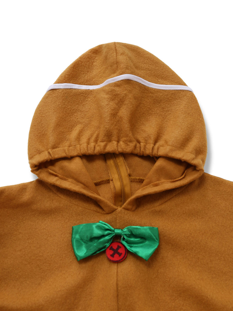 Combinaison de Noël marron à capuche bonhomme en pain d’épices années 1960 - 7