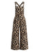 Combinaison Western Marron à Imprimé Léopard et Jambes Larges Années 1950 - 2