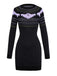 Robe pull noire à pois style fantôme d'Halloween des années 1960