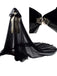 Cape à capuche noire en maille pour mariée vampire d'Halloween