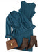 Ensemble 2 pièces blazer à fines rayures et robe midi trapèze Années 1940 - 13