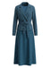 Ensemble 2 pièces blazer à fines rayures et robe midi trapèze Années 1940 - 9