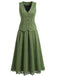 Ensemble 2 pièces gilet boutonné et jupe longue en suédine Années 1940 - 1