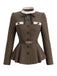 [Prévente] Ensemble 2 pièces veste à col montant et volants et jupe crayon à chevrons années 1940 - 5