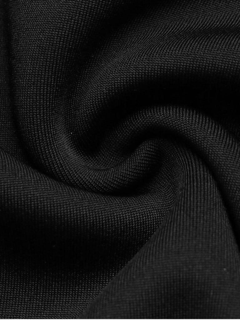 Ensemble 2 pièces veste blazer noire à col mandarin et jupe années 1940 - 10