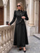 Ensemble 2 pièces veste blazer noire à col mandarin et jupe années 1940 - 5