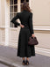 Ensemble 2 pièces veste blazer noire à col mandarin et jupe années 1940 - 6