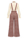 [Prévente] Ensemble blouse à nœud et pantalon large à bretelles à carreaux rouges années 1970 - 5