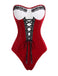 Ensemble body rouge en velours à nouer et cape à capuche Années 1940 - 3