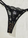 Ensemble nuisette marron imprimé léopard à bordure en dentelle transparente années 1950 - 3