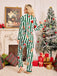 Ensemble pyjama de Noël rayé imprimé pain d’épices années 1950 - 13