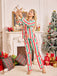 Ensemble pyjama de Noël rayé imprimé pain d’épices années 1950 - 3