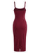 Ensemble Robe Crayon Bordeaux Froncée à Fines Bretelles et Haut Transparent Années 1960 - 5