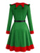 Ensemble robe déguisement lutin de Noël vert Années 1950 - 3