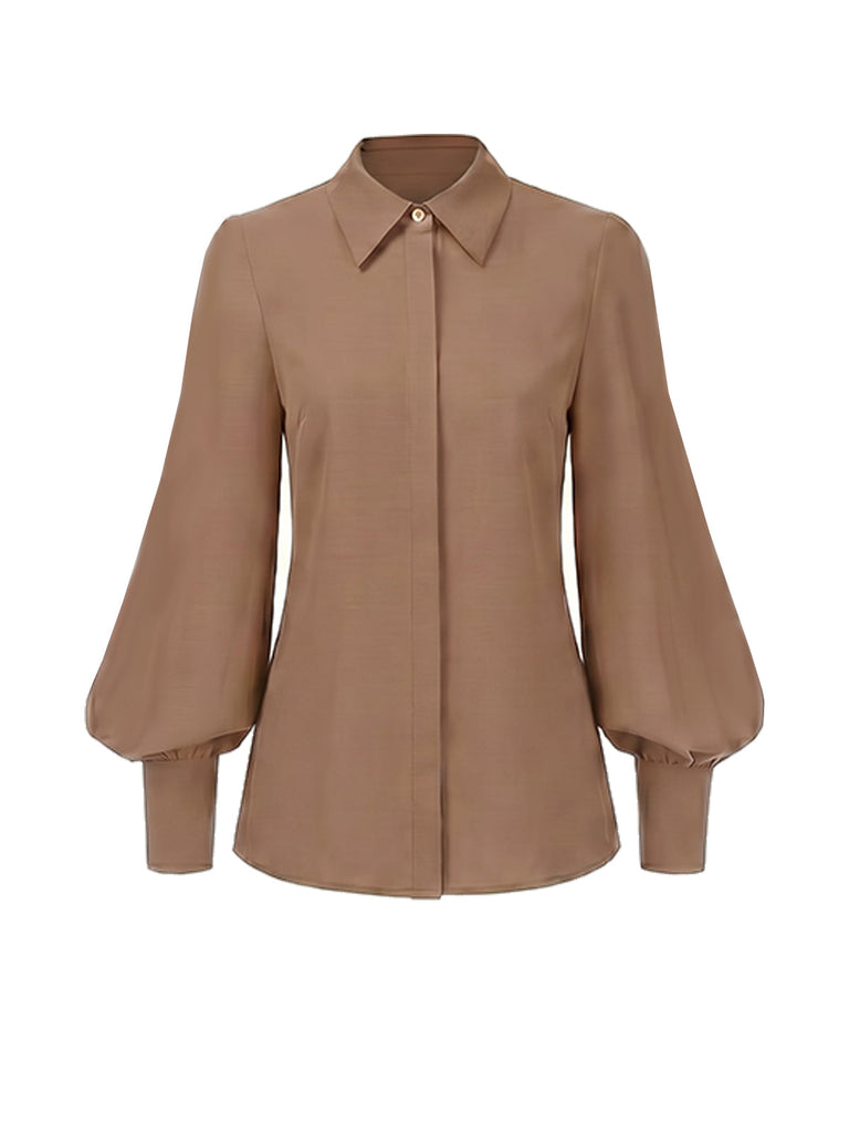 [Prévente] Ensemble Robe Sans Manches Marron à Carreaux et Empiècements avec Ceinture et Blouse Années 1940 - 6
