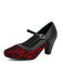 Escarpins Mary Jane vintage en dentelle à bride bouclée et talon carré - 14