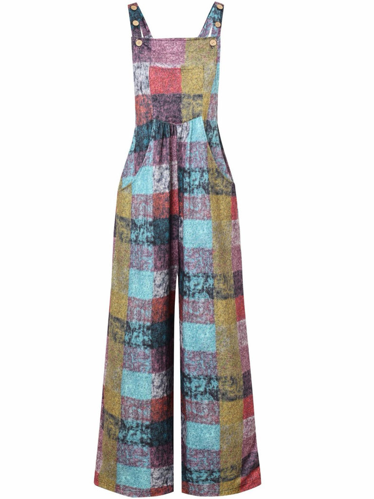 Combinaison à carreaux poches et jambes larges années 1940