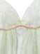 Light green lace nightdress with pink Rose Strap on a white background