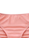 Close-up of the high-waisted pink bikini bottoms featuring a smooth, comfortable fit.