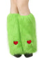 Jambières et gants de Noël en fausse fourrure verte à motif cœur
