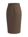 [Prévente] Jupe crayon taille haute marron clair en tweed à chevrons années 1940 - 3
