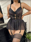 [Grande Taille] Lingerie dentelle pois découpes et porte-jarretelles années 1950