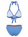 Rear view of the bikini set showcasing the halter neck ties and the back string tie closure of the top.