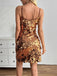 Mini Robe de Fête Moulante Dorée à Paillettes et Fines Bretelles Années 1960 - 6