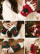 Mitaines tricotées de Noël à sapins et pompons - 4