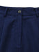 Close-up of the waistband featuring a metallic button and concealed zipper fly.